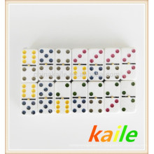 Paquet de 6 lumières Domino High Color Dot Dot dans boîte en fer blanc